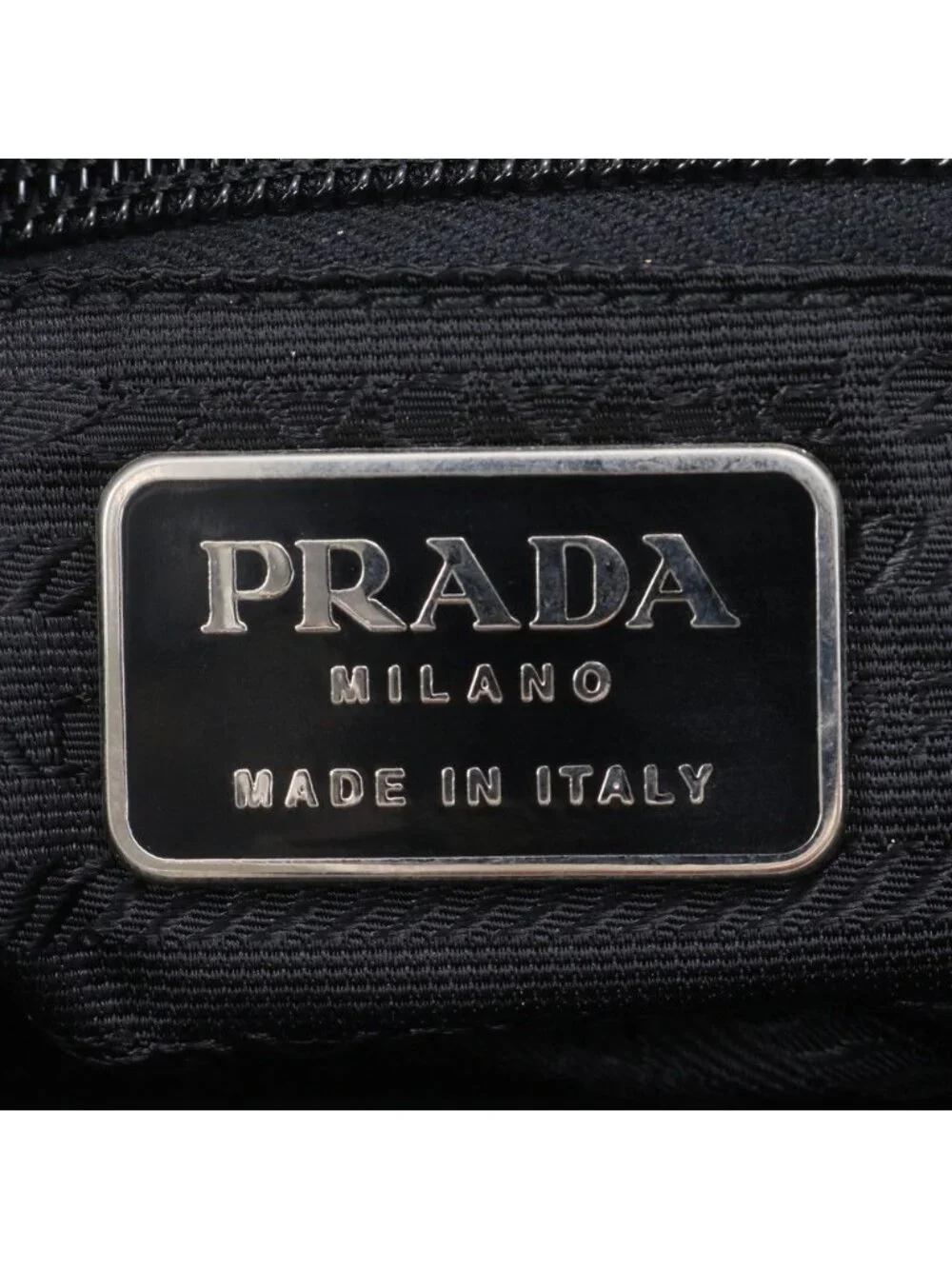 Prada Triangle Logo Leather Canvas Handbag Tote Brands
